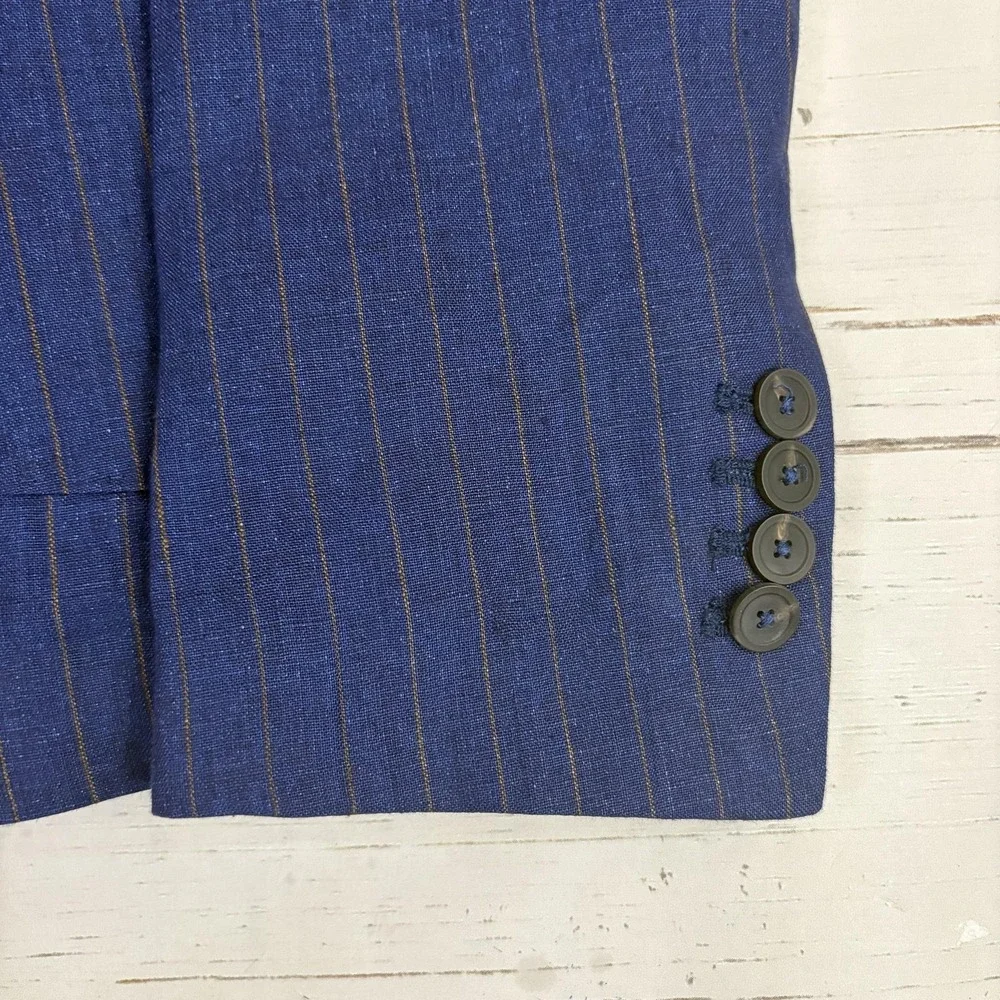 Italian Linen Suit Unstructured Surgeon Cuffs 38 Drawstring Pants Made Italy NWT